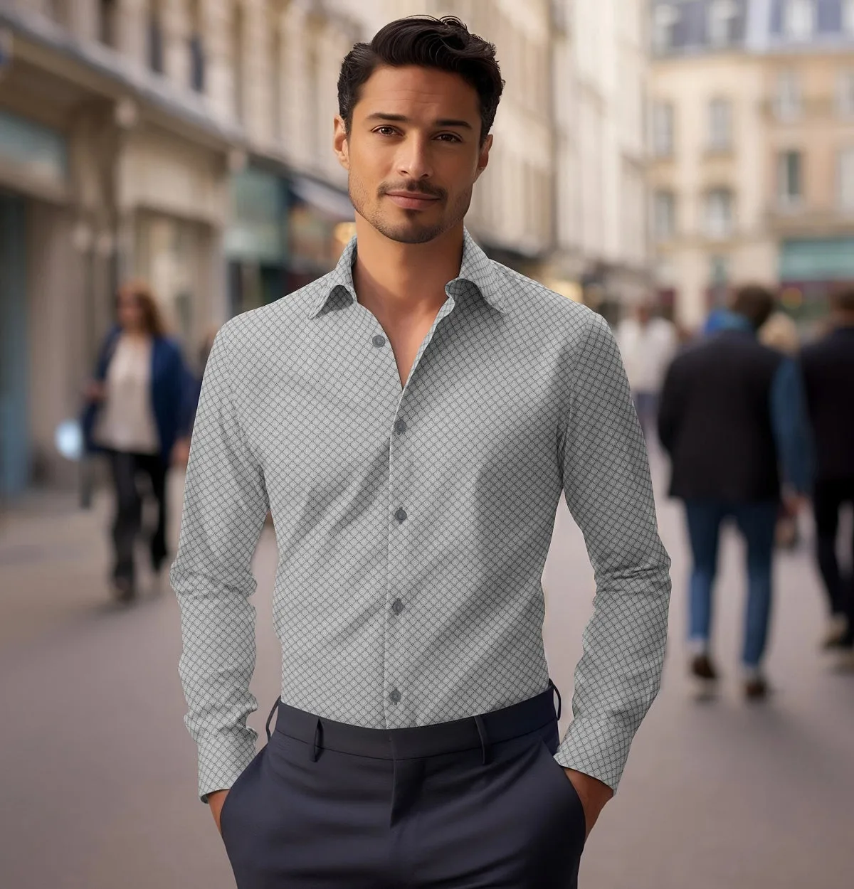 Pure Cotton - Long Sleeve - Cool Gray Mosaic