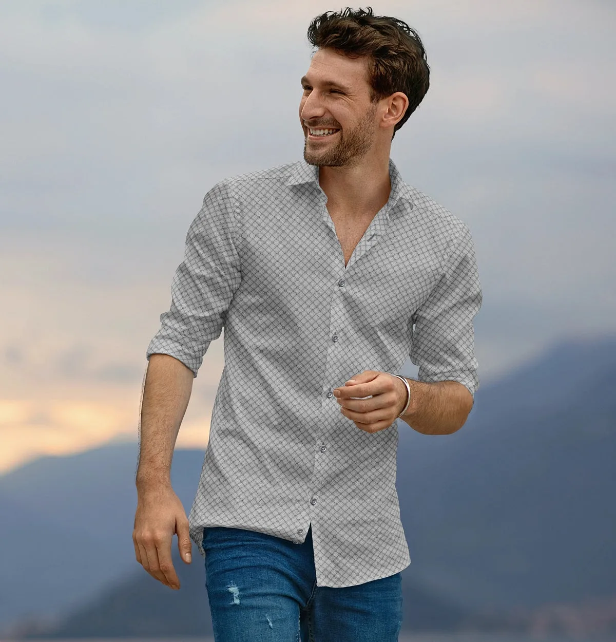Pure Cotton - Long Sleeve - Cool Gray Mosaic