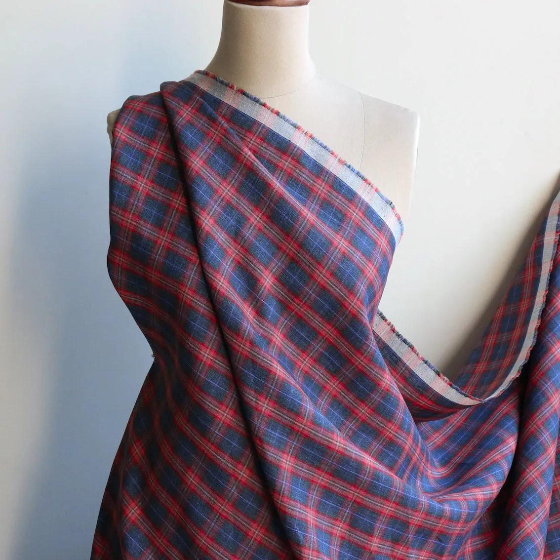 Quadri Rosso Check Linen