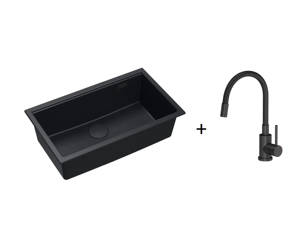 Quadron Logan 110 Pure Carbon, topmount or undermount sink