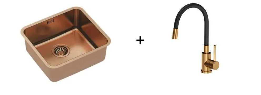 Quadron Maggie Stretch Mix&match kitchen tap, Black and Copper