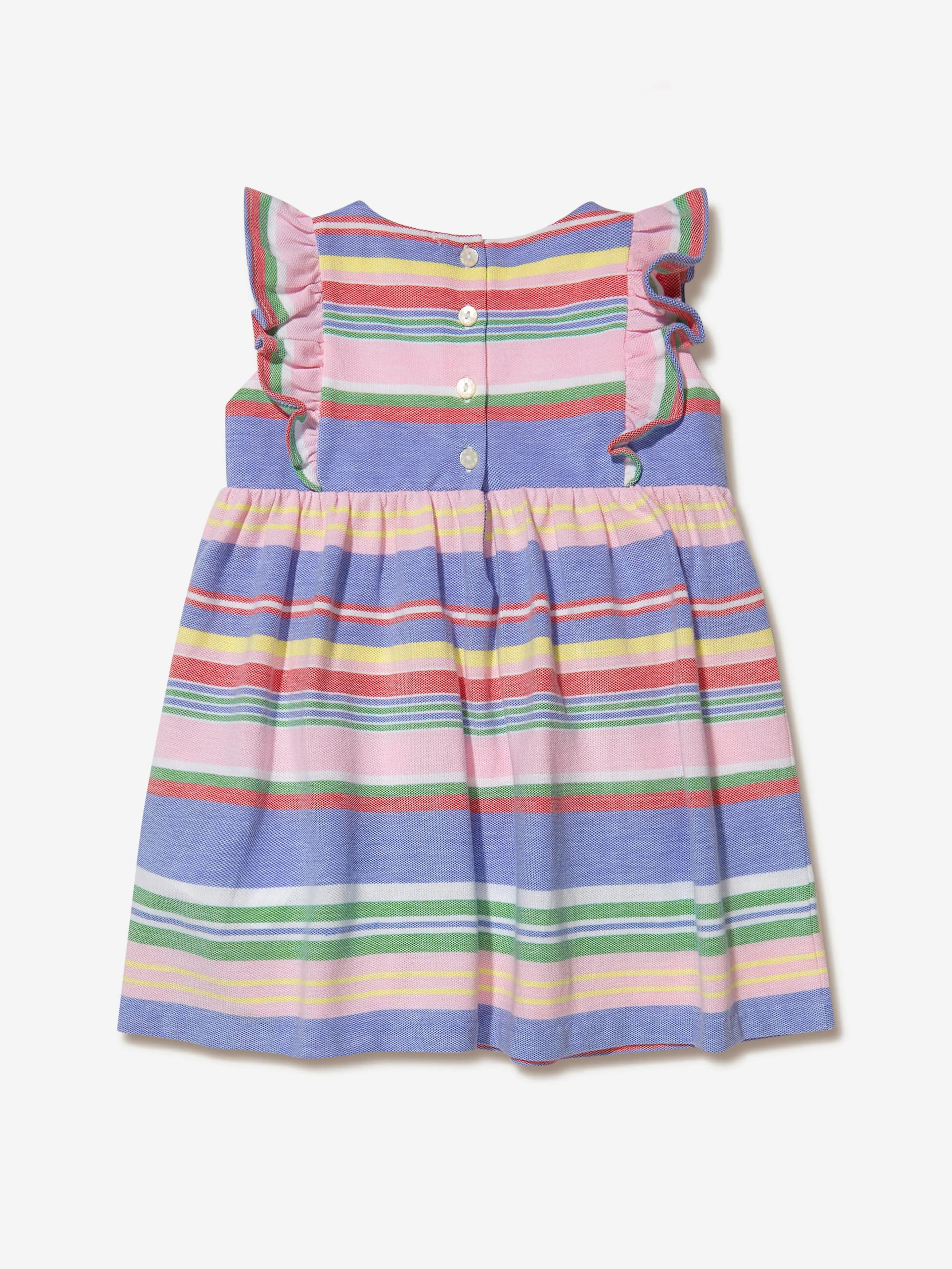 Ralph Lauren Baby Girls Striped Dress With Knickers in Multicolour