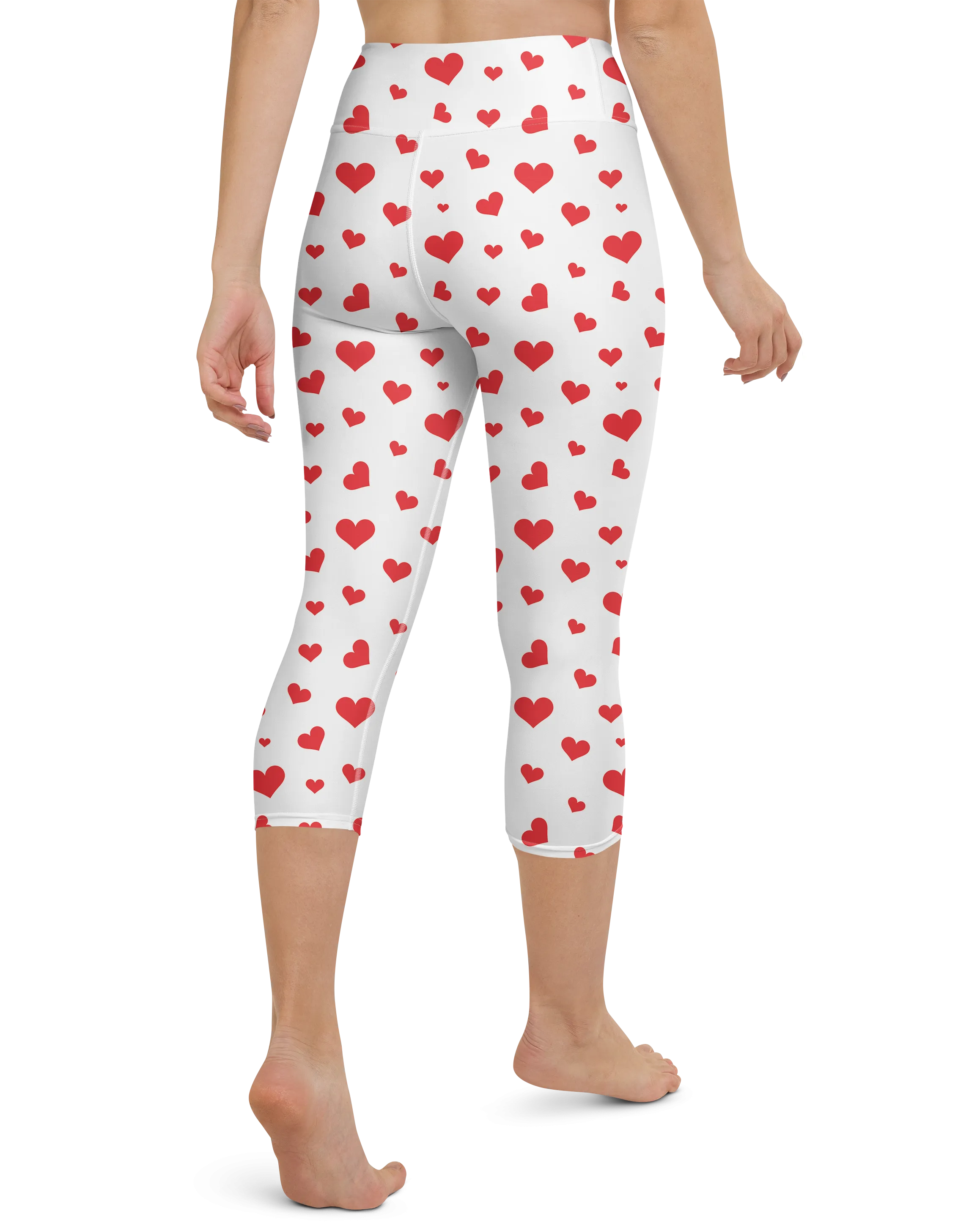 Red Hearts Yoga Capris