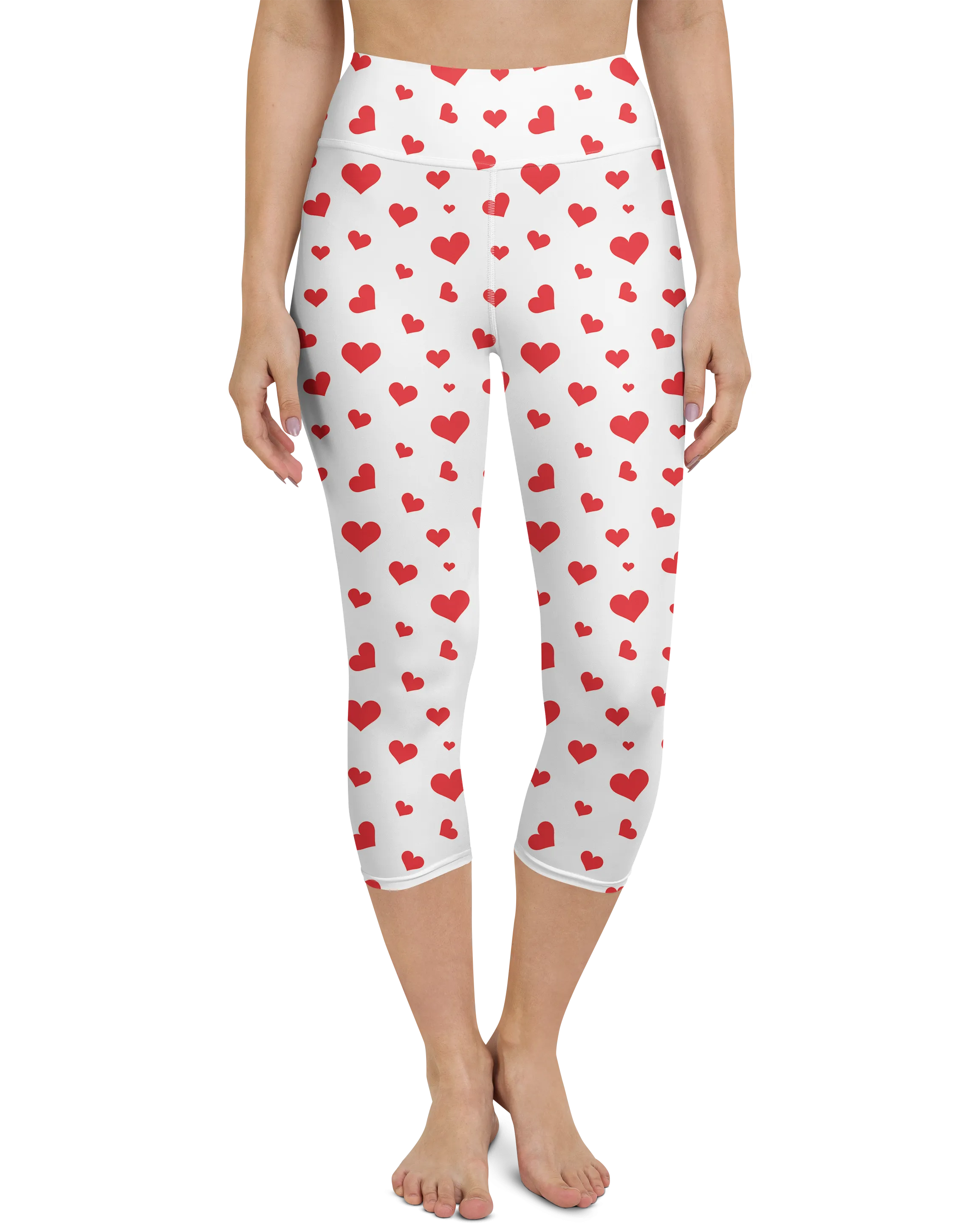 Red Hearts Yoga Capris