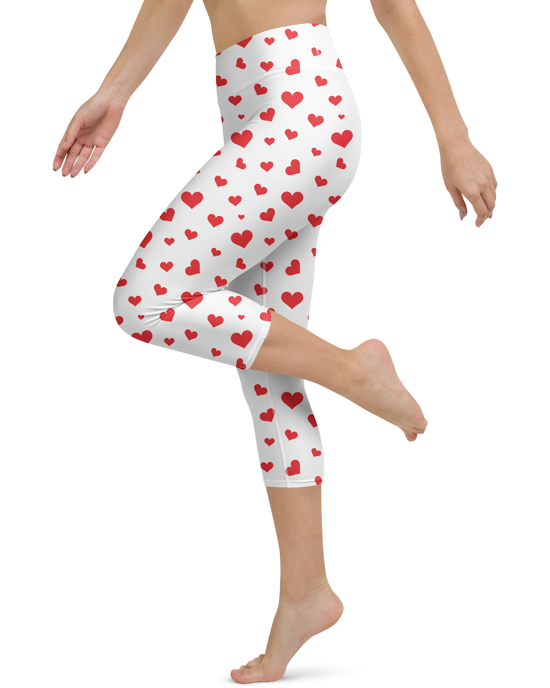 Red Hearts Yoga Capris
