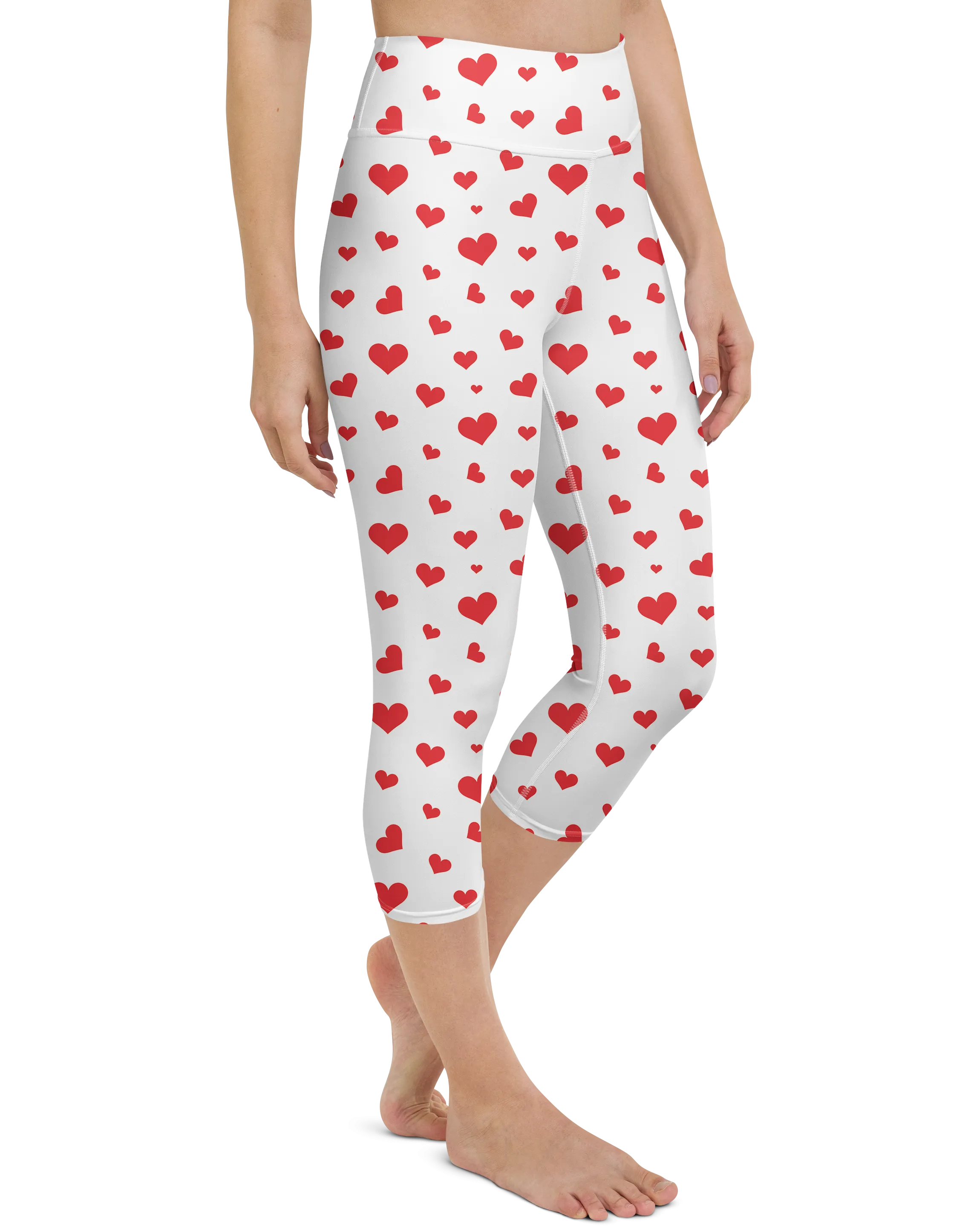Red Hearts Yoga Capris