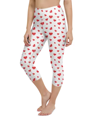 Red Hearts Yoga Capris