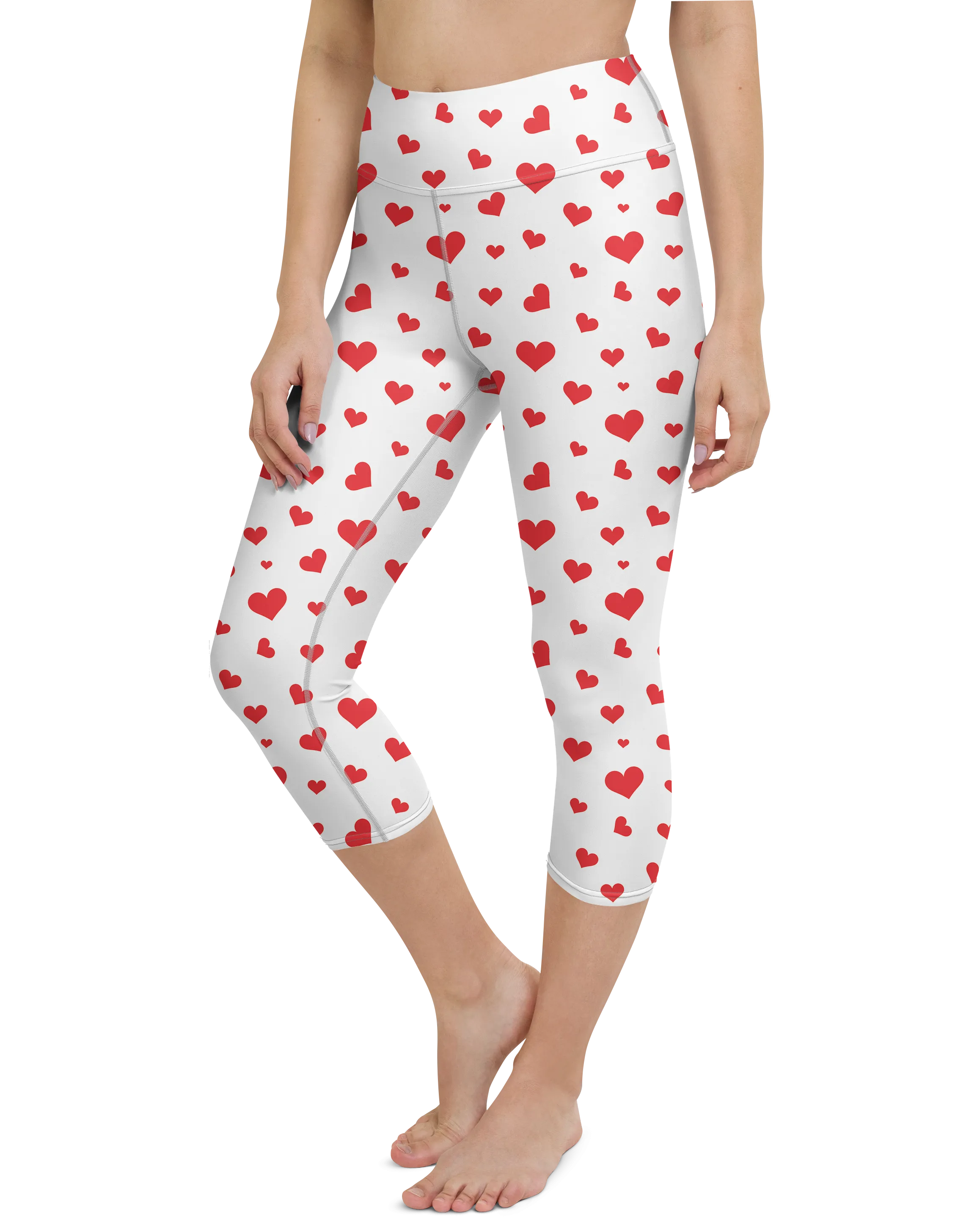 Red Hearts Yoga Capris
