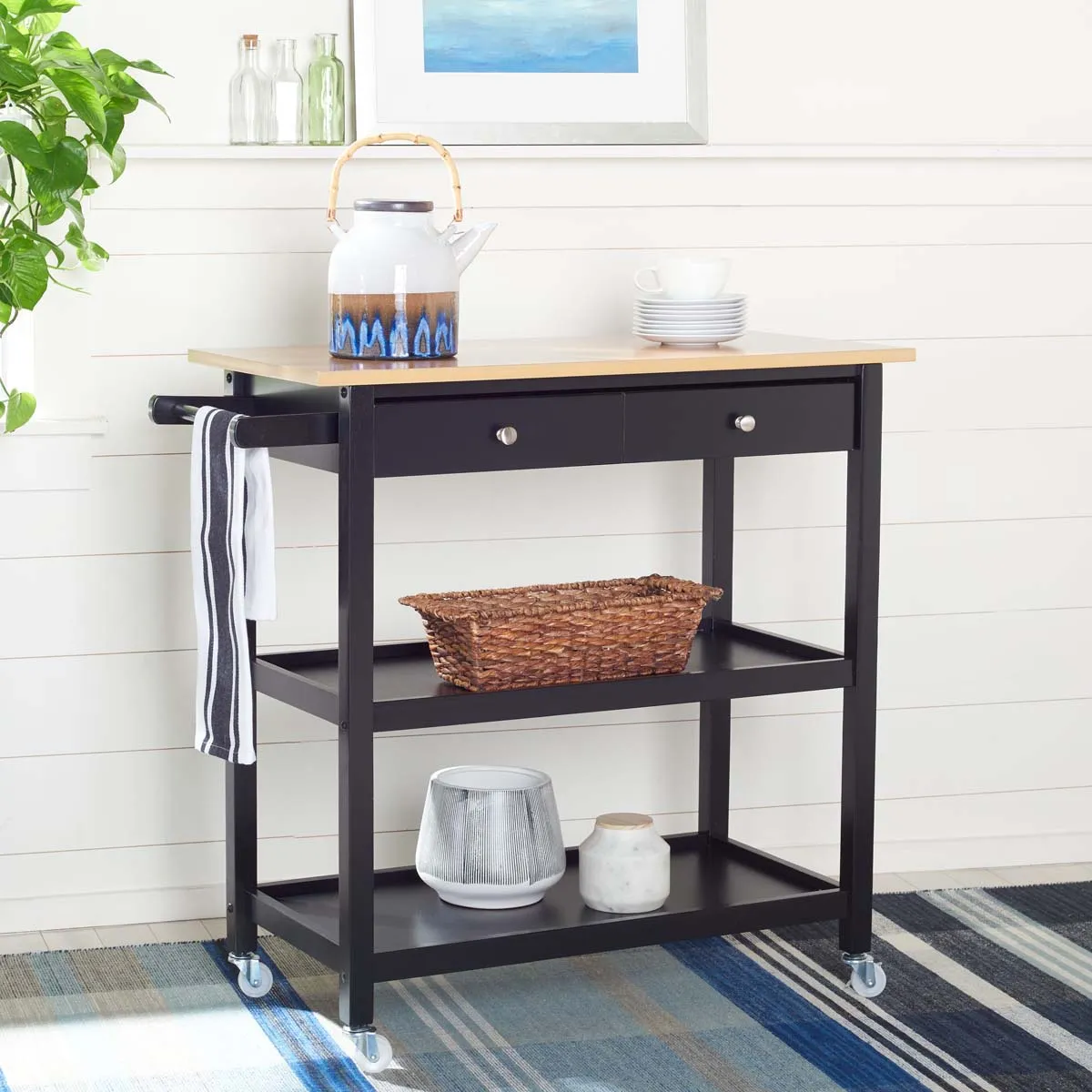 Safavieh Cohyn 2 Drawer 2 Shelf Kitchen Cart , KCH1401
