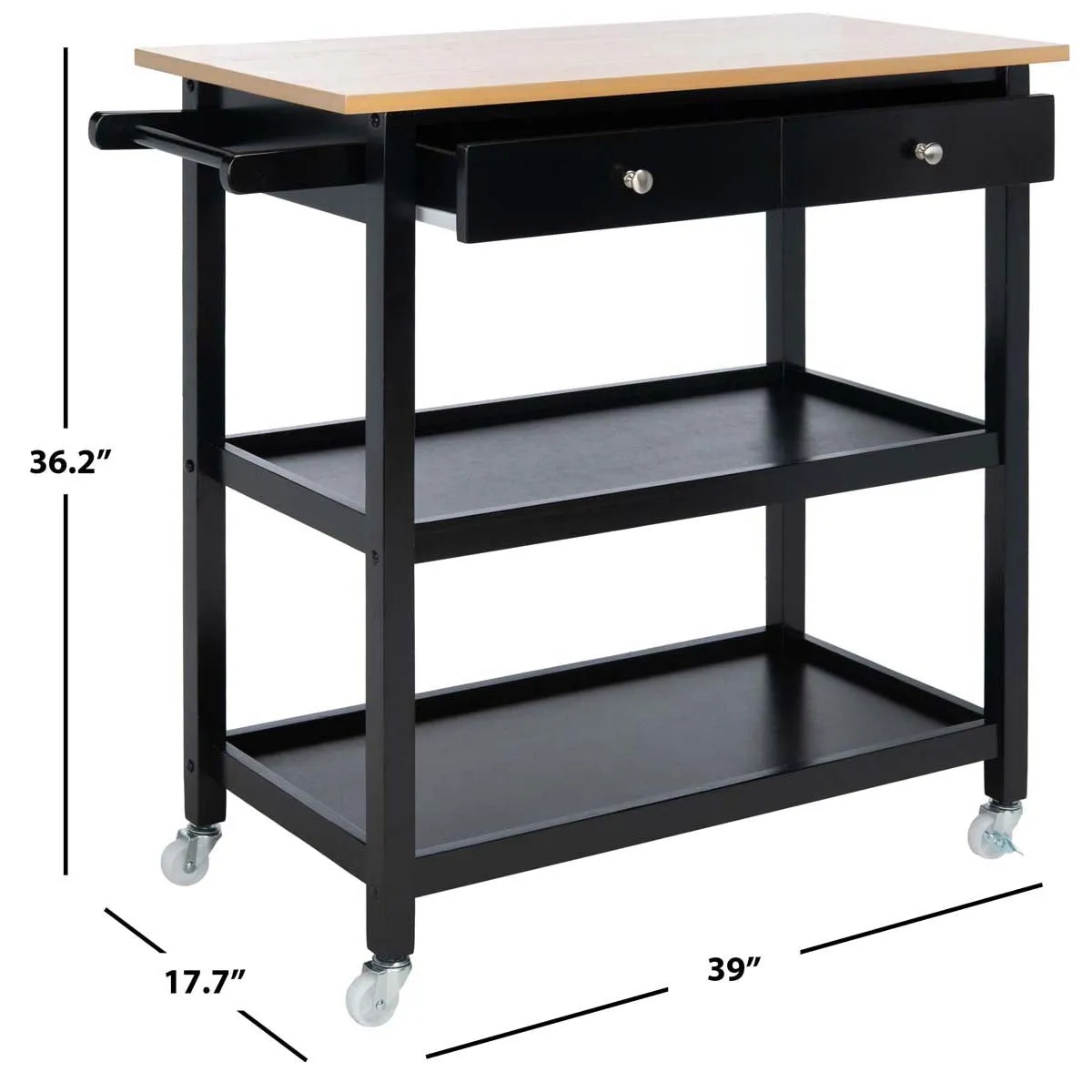 Safavieh Cohyn 2 Drawer 2 Shelf Kitchen Cart , KCH1401