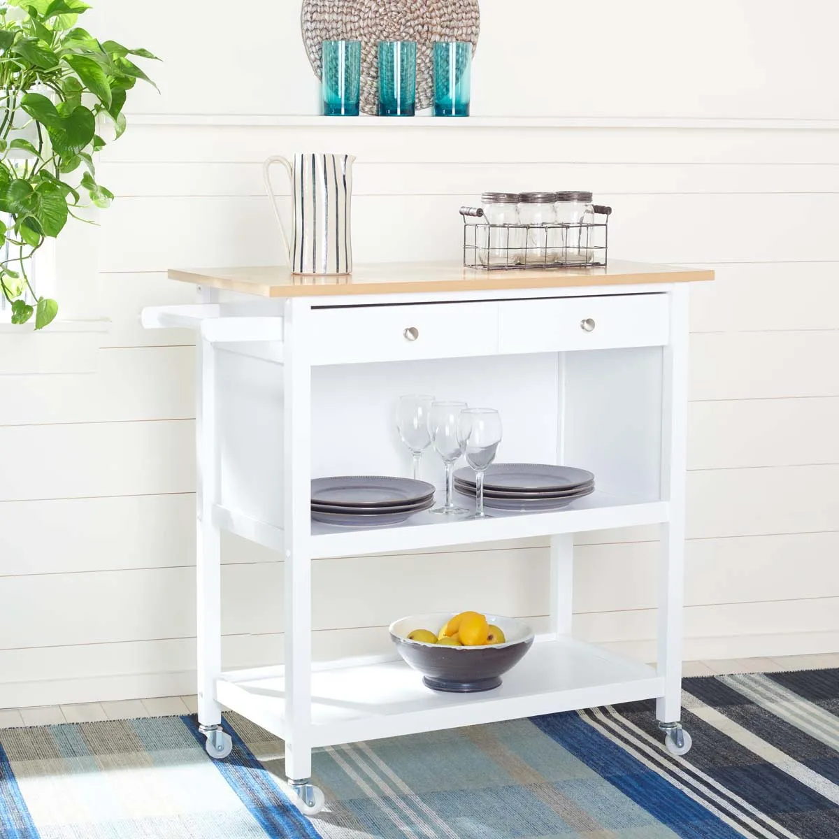Safavieh Cohyn 2 Drawer 2 Shelf Kitchen Cart , KCH1401