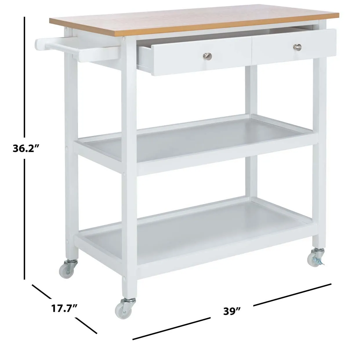 Safavieh Cohyn 2 Drawer 2 Shelf Kitchen Cart , KCH1401