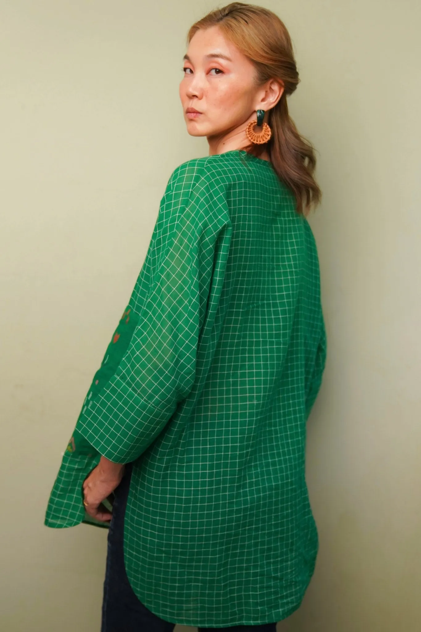 Seoul - Jamdani Green Checked Shirt