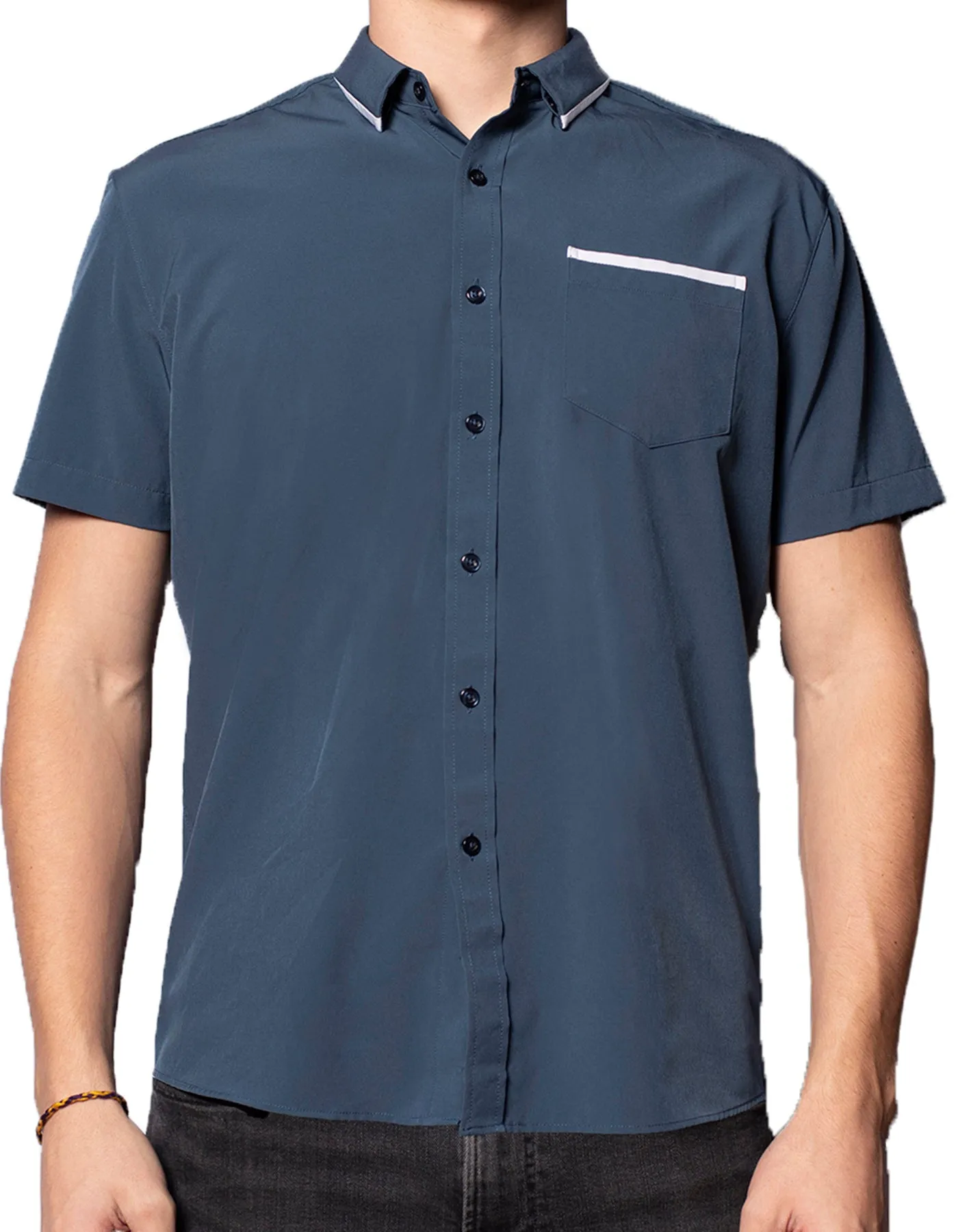 Short Sleeve "Edge" Button-Up