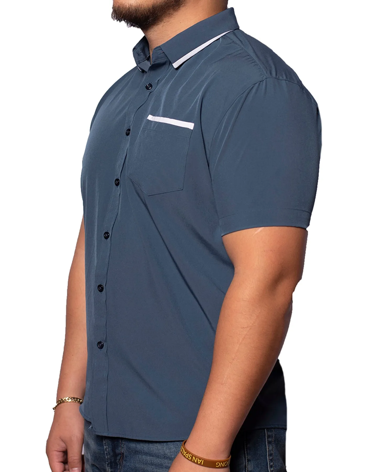 Short Sleeve "Edge" Button-Up
