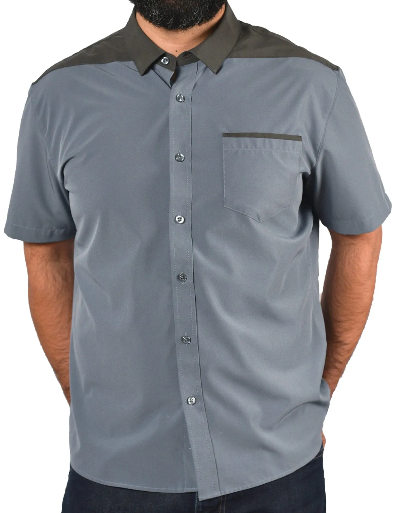 Short Sleeve "Point" Button-Up