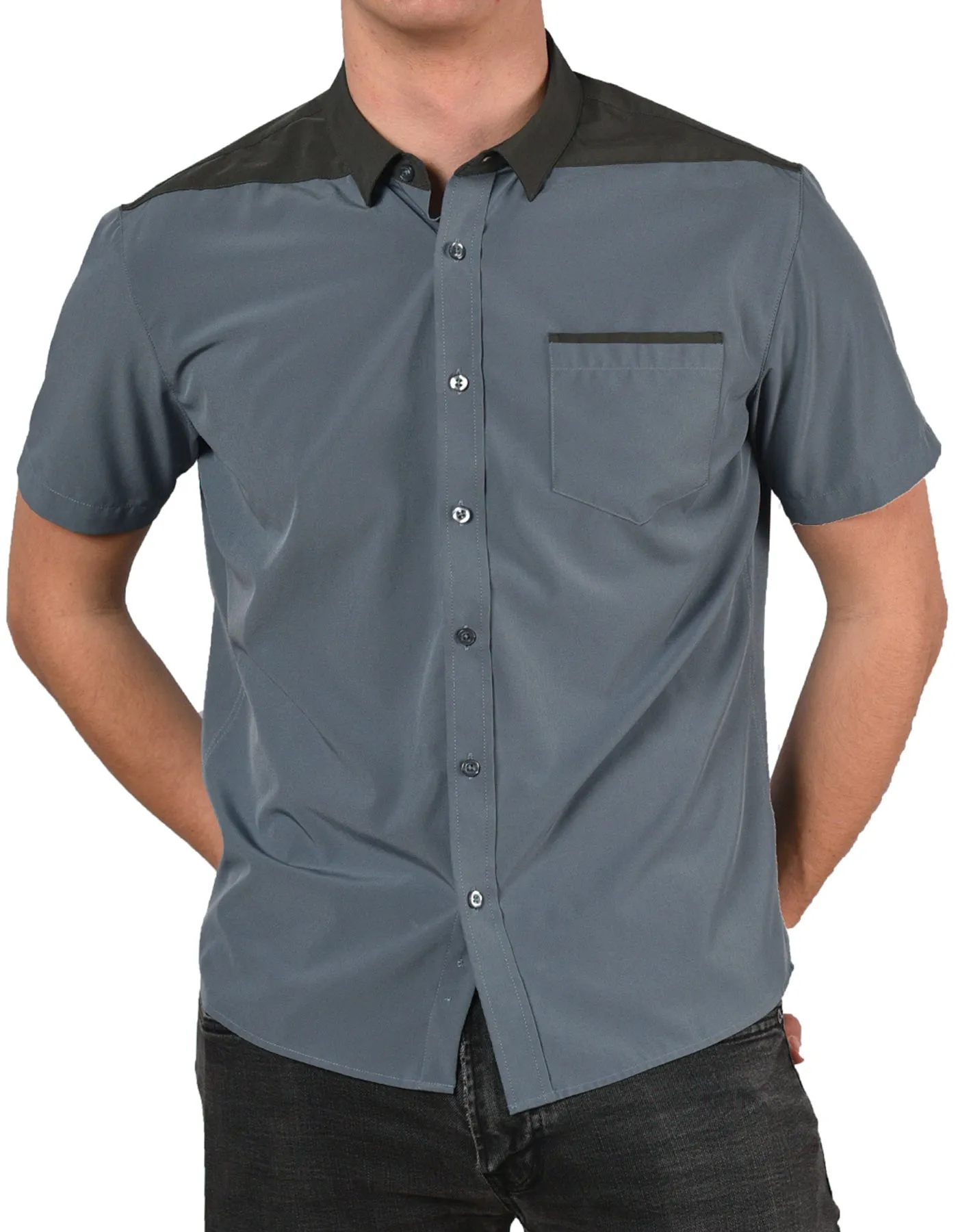 Short Sleeve "Point" Button-Up