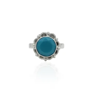 Silver Dreamy Oceanic Blue Stone Ring
