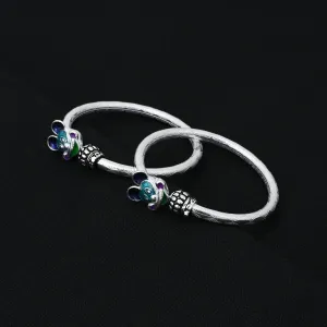 Silver "Blue Micky Mouse" Baby Kada