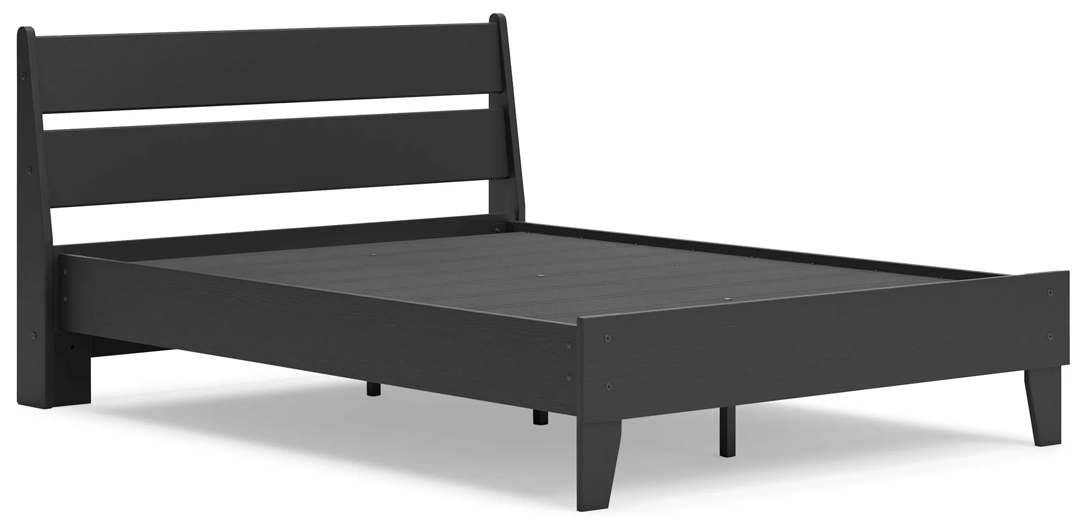 Socalle Full Panel Platform Bed with Dresser and Chest in Black
