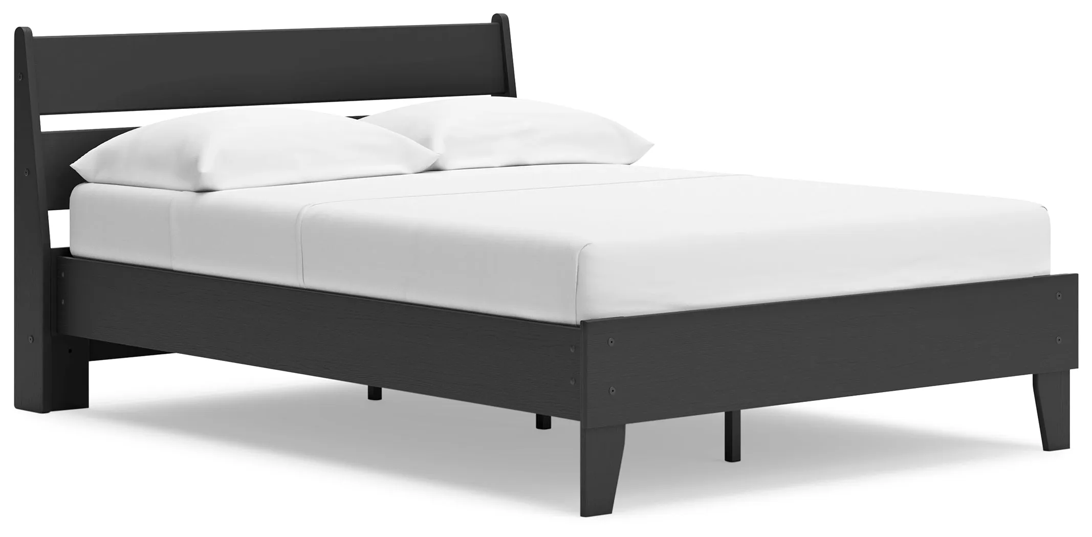 Socalle Full Panel Platform Bed with Dresser and Chest in Black