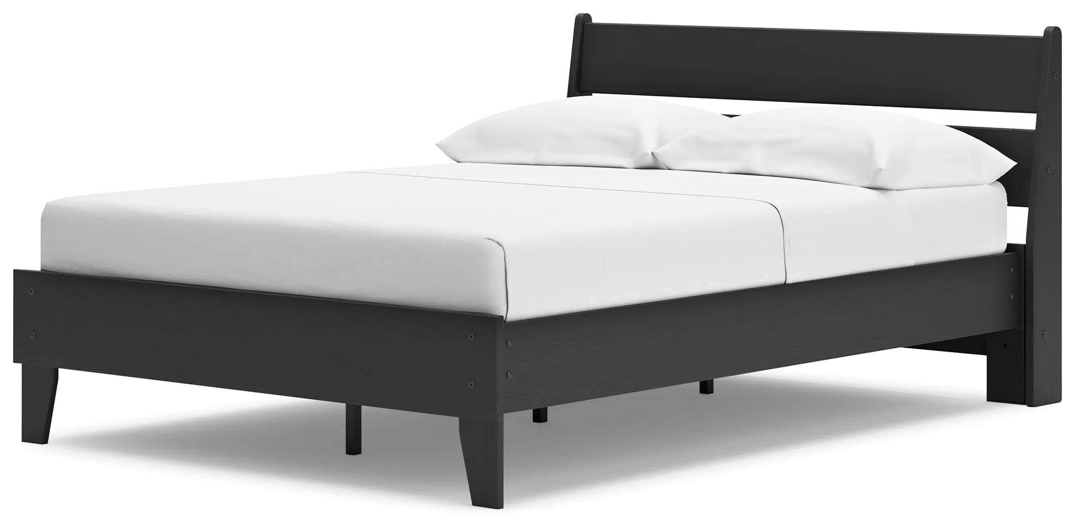 Socalle Full Panel Platform Bed with Dresser and Chest in Black