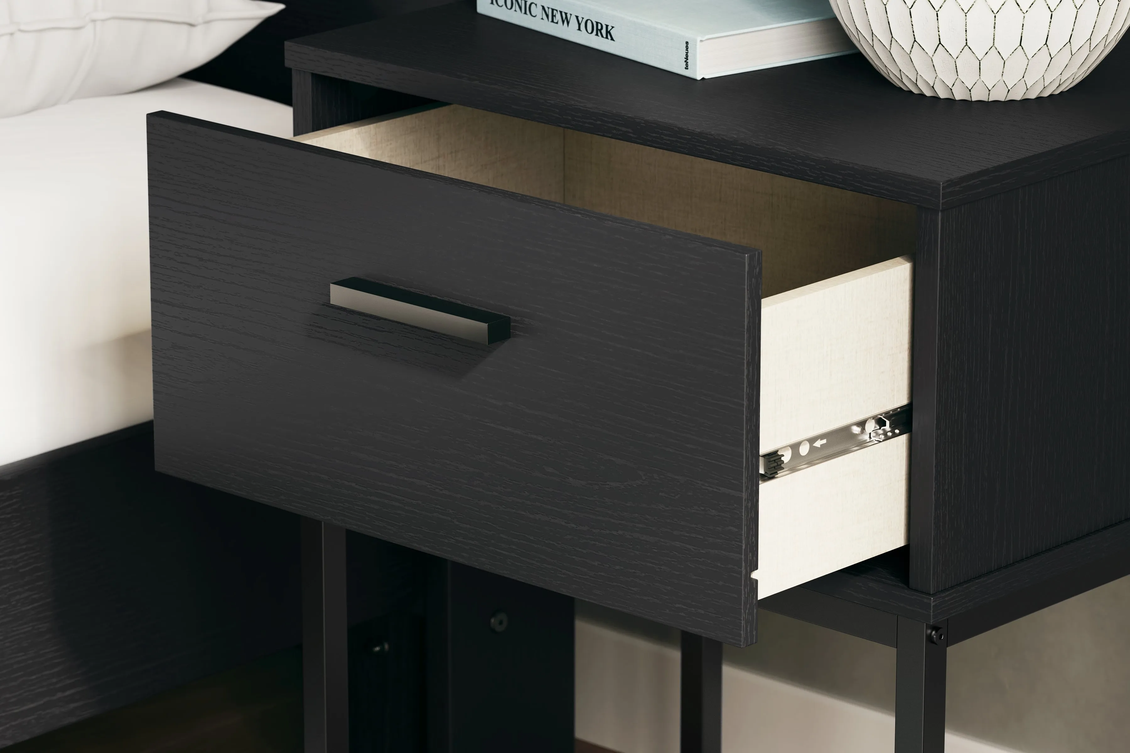 Socalle Queen Platform Bed with Dresser and 2 Nightstands in Black