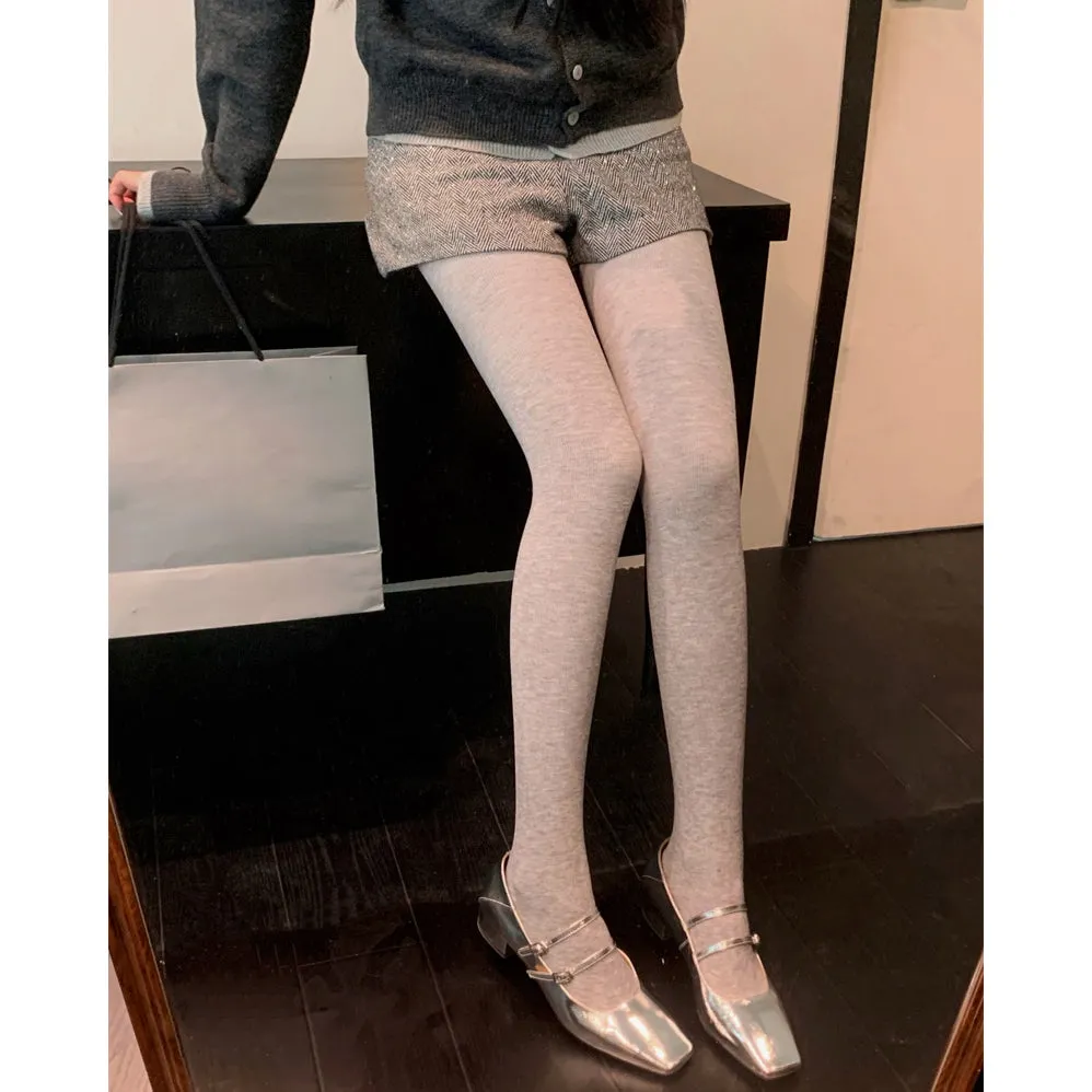 Solid Color Pantyhose With Feet Stepping Feet Leggings