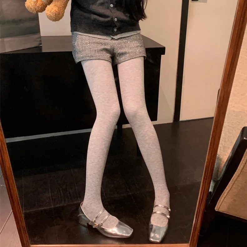 Solid Color Pantyhose With Feet Stepping Feet Leggings