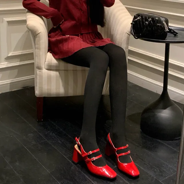 Solid Color Pantyhose With Feet Stepping Feet Leggings