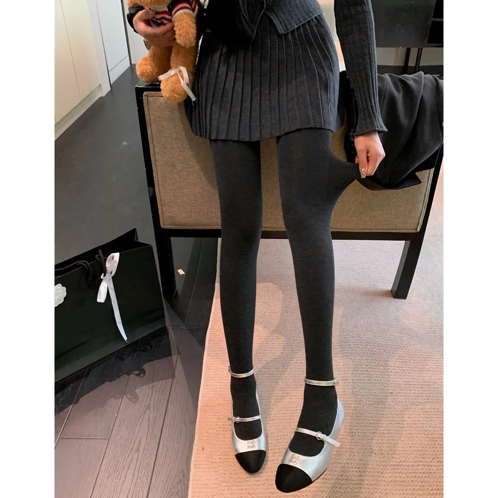 Solid Color Pantyhose With Feet Stepping Feet Leggings