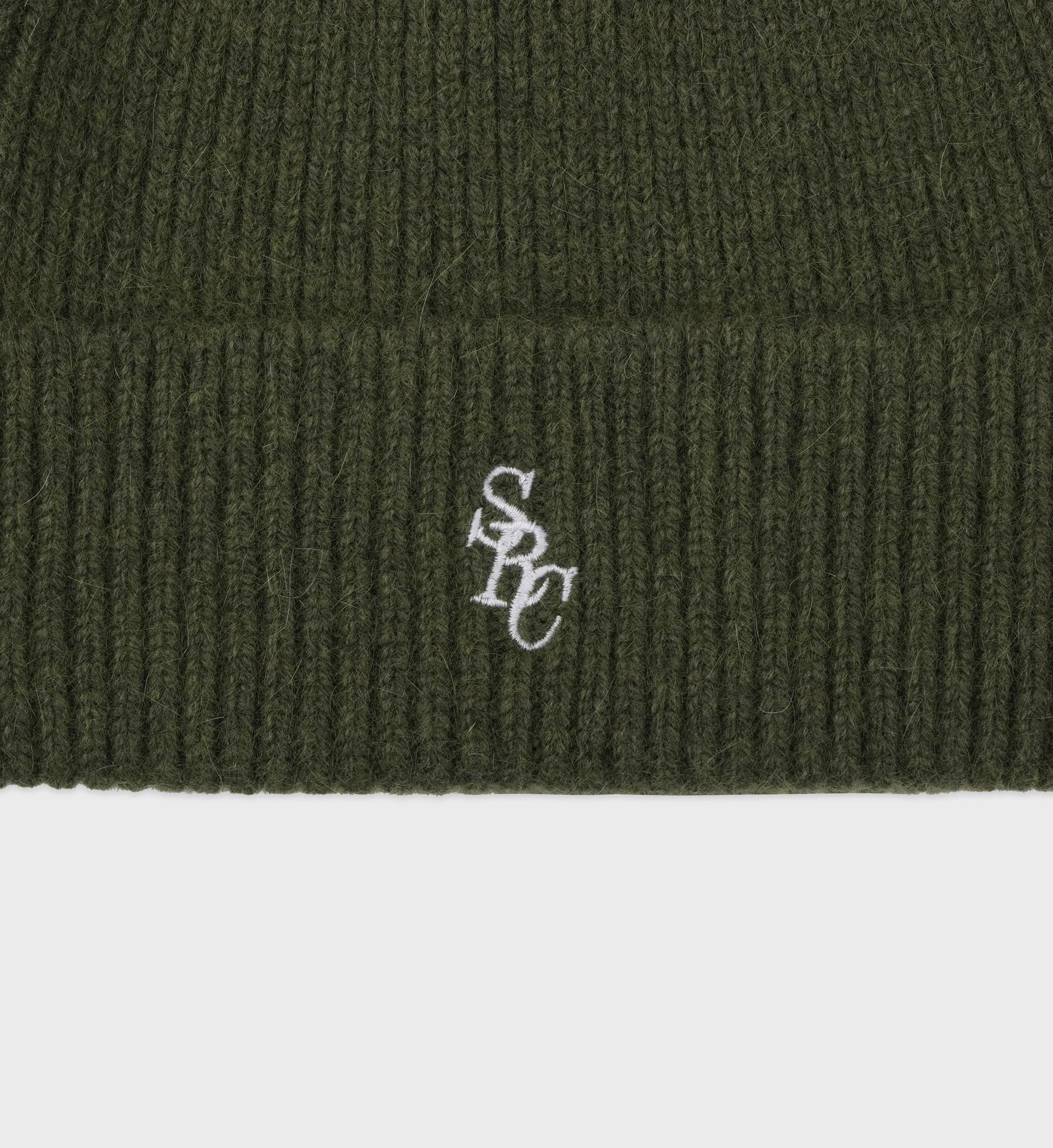 SRC Wool Beanie - Kaki/White