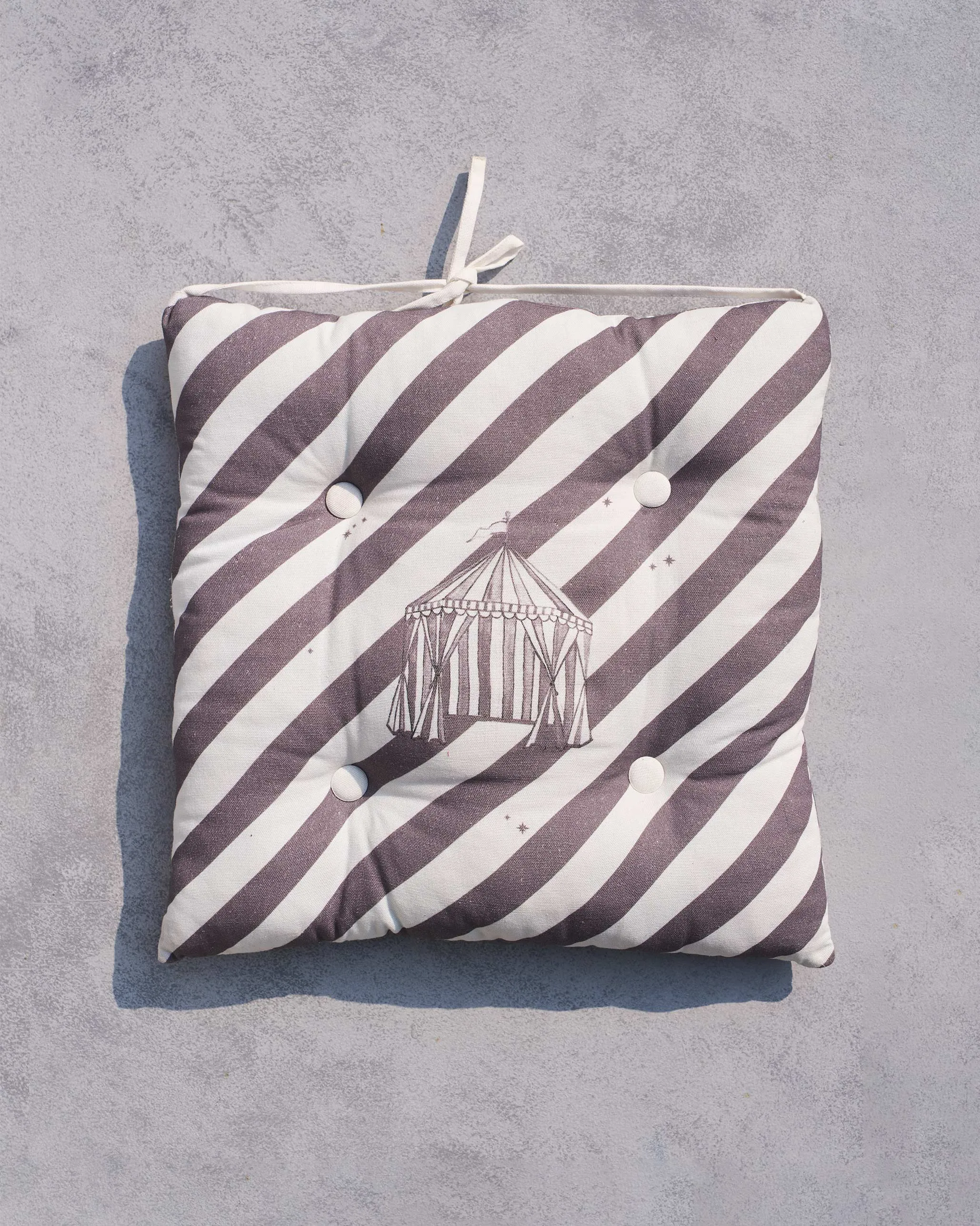 Striped Morocco chair cushion (Charcoal)