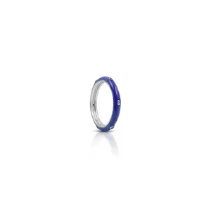 Stylish Blue Enamel Silver Ring