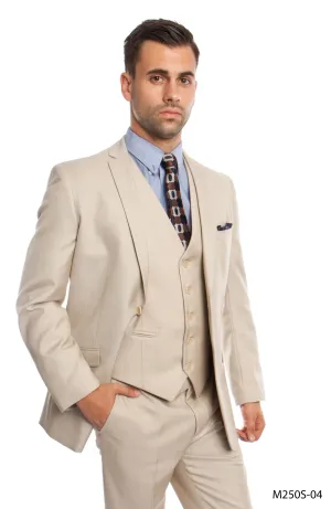 Tan 3-PC Slim Fit Performance Stretch Suits