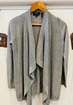 Theory Waterfall Grey Cardigan - Size Petite