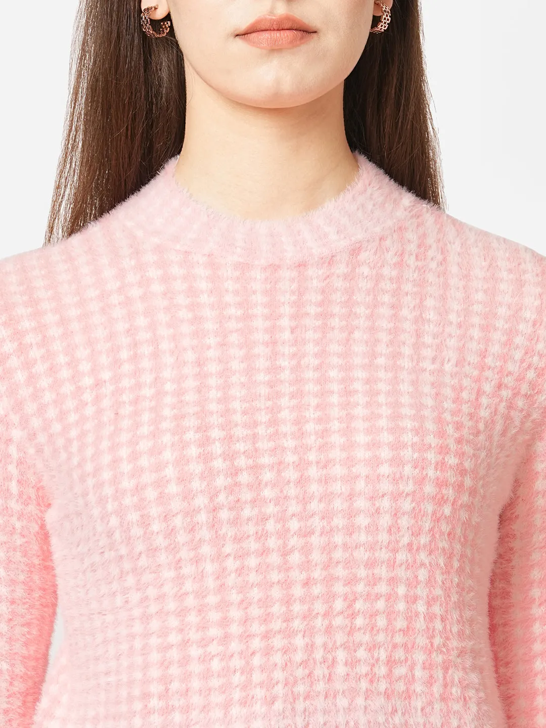Women Woven Slim Fit Sweater