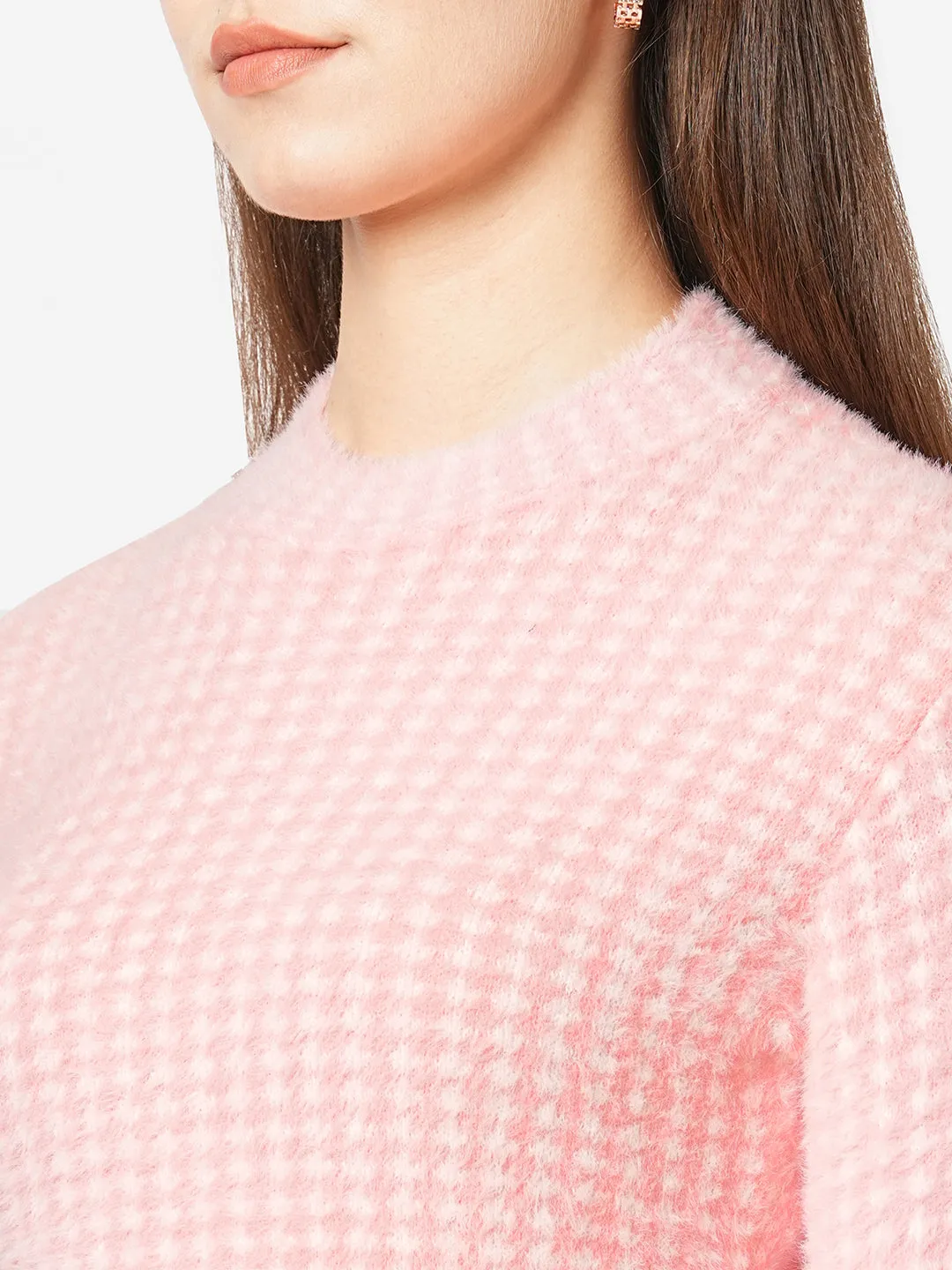 Women Woven Slim Fit Sweater
