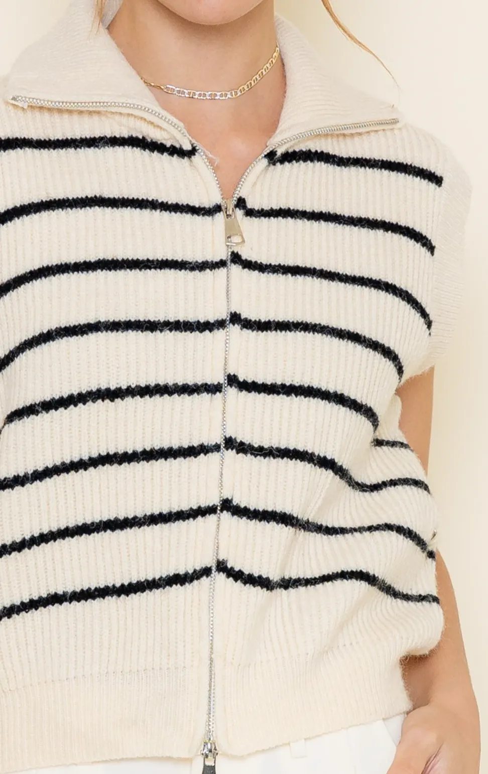 Zip Front Sweater Vest